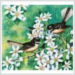 cross stitch pattern Fantails and Clematis