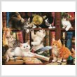 cross stitch pattern Kittens in the Library (Large)