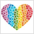 cross stitch pattern Rainbow Heart