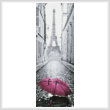 cross stitch pattern Pink Umbrella in Paris (Crop)