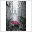 cross stitch pattern Pink Umbrella in Paris