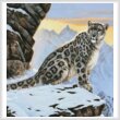 cross stitch pattern Snow Leopard Mountain (Large Crop)