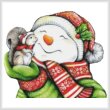 cross stitch pattern Snowman with Squirrel (No Background)