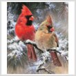 cross stitch pattern Cardinals in a Christmas Tree Large Crop