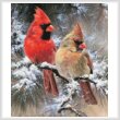 cross stitch pattern Cardinals in a Christmas Tree (Crop)