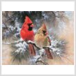 cross stitch pattern Cardinals in a Christmas Tree (Large)
