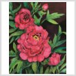 cross stitch pattern Peonies in Deep Red