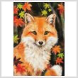cross stitch pattern Fox with Autumn Leaves