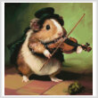 cross stitch pattern Guinea Pig Playing Violin