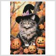 cross stitch pattern Halloween Siberian Cat