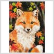 cross stitch pattern Mini Fox with Autumn Leaves