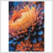 cross stitch pattern Orange and Blue Chrysanthemums