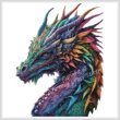 cross stitch pattern Rainbow Dragon (No Background)