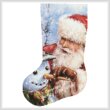 cross stitch pattern Santa with Snowman Stocking (Left)