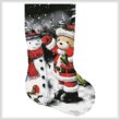 cross stitch pattern Teddy Santa with Snowman Stocking Right