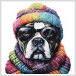 cross stitch pattern Winter Bulldog