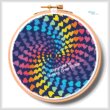 cross stitch pattern Abstract Rainbow Heart Design Hoop (Med)