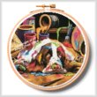 cross stitch pattern Artistic Dog Hoop (Large)