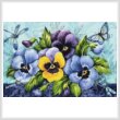 cross stitch pattern Blue Purple and Yellow Pansies
