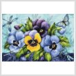 cross stitch pattern Blue Purple and Yellow Pansies (Large)
