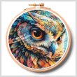 cross stitch pattern Colourful Abstract Owl Hoop (ExtraLarge)