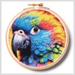 cross stitch pattern Colourful Parrot Hoop (Large)