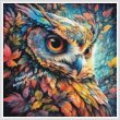 cross stitch pattern Colourful Abstract Owl