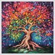 cross stitch pattern Colourful Tree