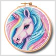 cross stitch pattern Cute Rainbow Unicorn Hoop (Large)