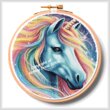 cross stitch pattern Cute Rainbow Unicorn 2 Hoop (Large)