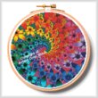 cross stitch pattern Fractal Flowers Hoop (Large)