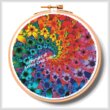 cross stitch pattern Fractal Flowers Hoop (Medium)