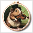 cross stitch pattern Guinea Pig Playing Violin Hoop(ExtraLrg)