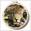 cross stitch pattern Jaguar at Rest Hoop (Medium)