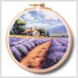 cross stitch pattern Lavender Farm Hoop (Large)