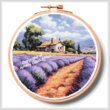 cross stitch pattern Lavender Farm Hoop (Medium)