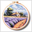 cross stitch pattern Lavender Farm Hoop (Small)