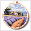 cross stitch pattern Lavender Farm Hoop (Extra Large)