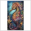 cross stitch pattern Mini Colourful Abstract Seahorse