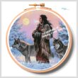 cross stitch pattern Native American Woman Hoop (Extra Large)