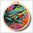 cross stitch pattern Tropical Frog Hoop (Large)