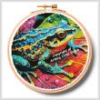 cross stitch pattern Tropical Frog Hoop (Medium)