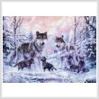 cross stitch pattern Winter Wolf Family