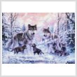 cross stitch pattern Winter Wolf Family (Large)