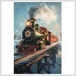 cross stitch pattern Christmas Train at Night