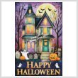 cross stitch pattern Happy Halloween House