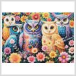 cross stitch pattern Mini Abstract Floral Owls