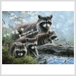cross stitch pattern Mini Raccoon Family