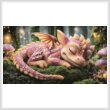 new cross stitch pattern - Sleeping Pink Dragon (Large)