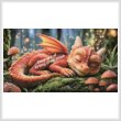 cross stitch pattern Sleeping Red Dragon